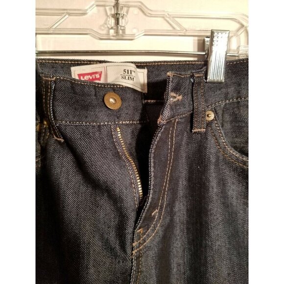 Levis Womens 511 Slim Straight Leg Dark Wash Jean Size 14 - Picture 2 of 7